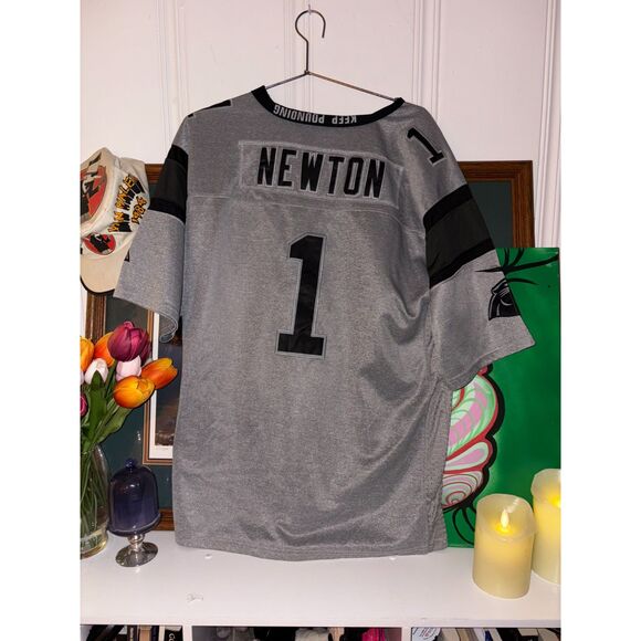 Cam Newton Carolina Panthers Nike Gray Gridiron II Limited Jersey XL - Picture 2 of 4